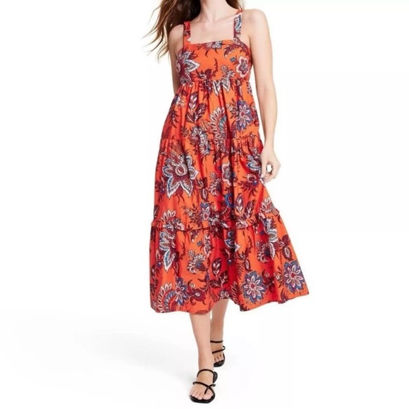 🌺SALE LIM ED FLORAL TIERED MIDI DRESS - Picture 2 of 9